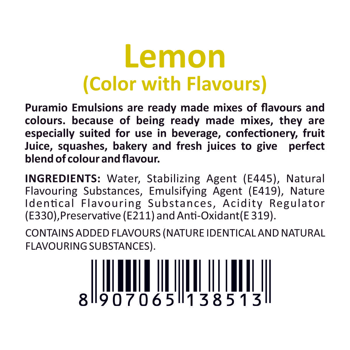 Puramio Lemon - Flavour with Colour (Emulsion)