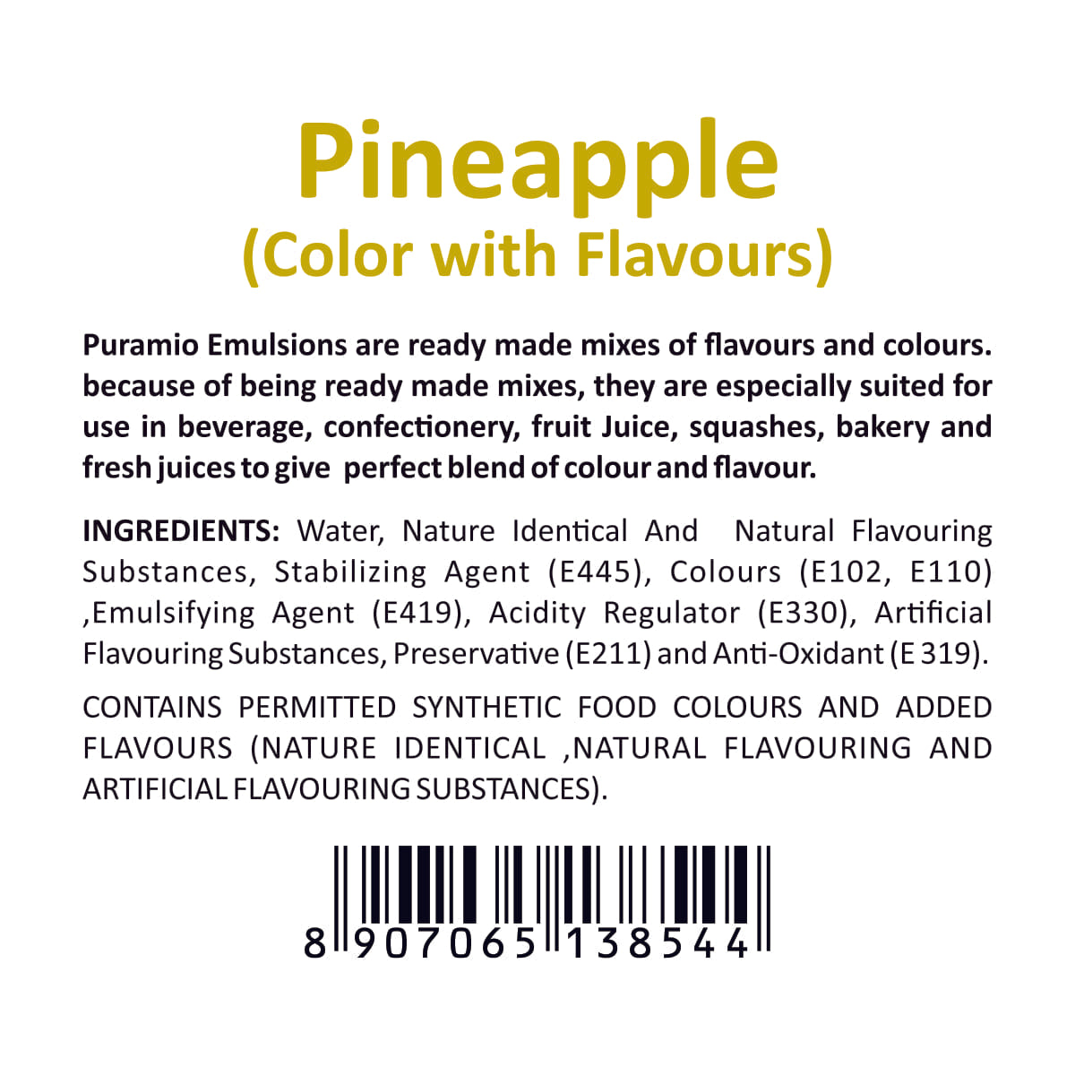 Puramio Pineapple - Flavour with Colour (Emulsion)