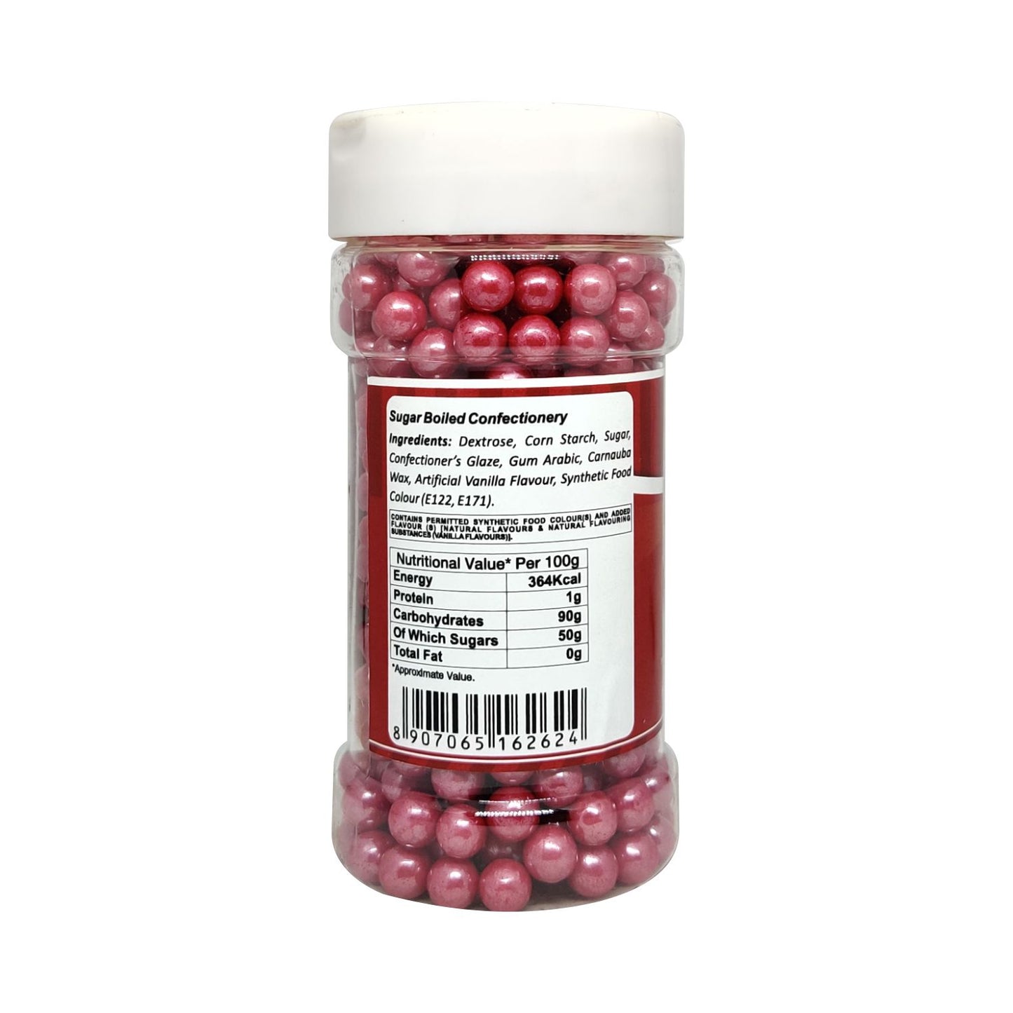 Puramio Glamour Balls Jumbo - Red (7mm) | for Cake Decoration, 150g