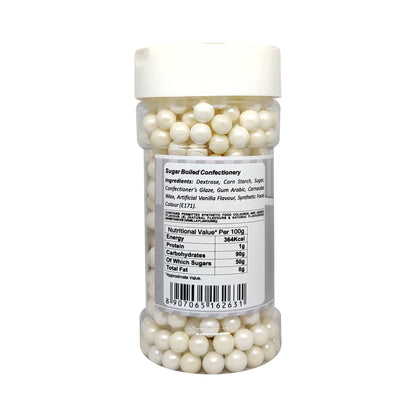 Puramio Glamour Balls Jumbo - White (7mm) | for Cake Decoration, 150g