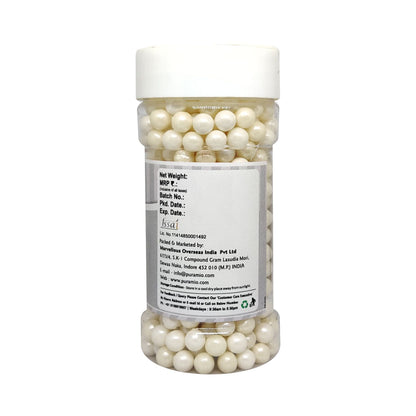 Puramio Glamour Balls Jumbo - White (7mm) | for Cake Decoration, 150g