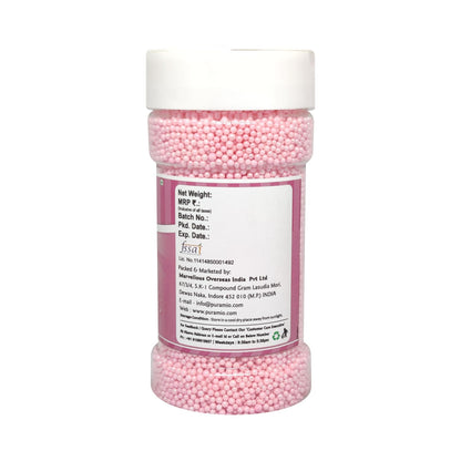 Puramio Glamour Balls Mini - Pink (2mm) | for Cake Decoration, 150g