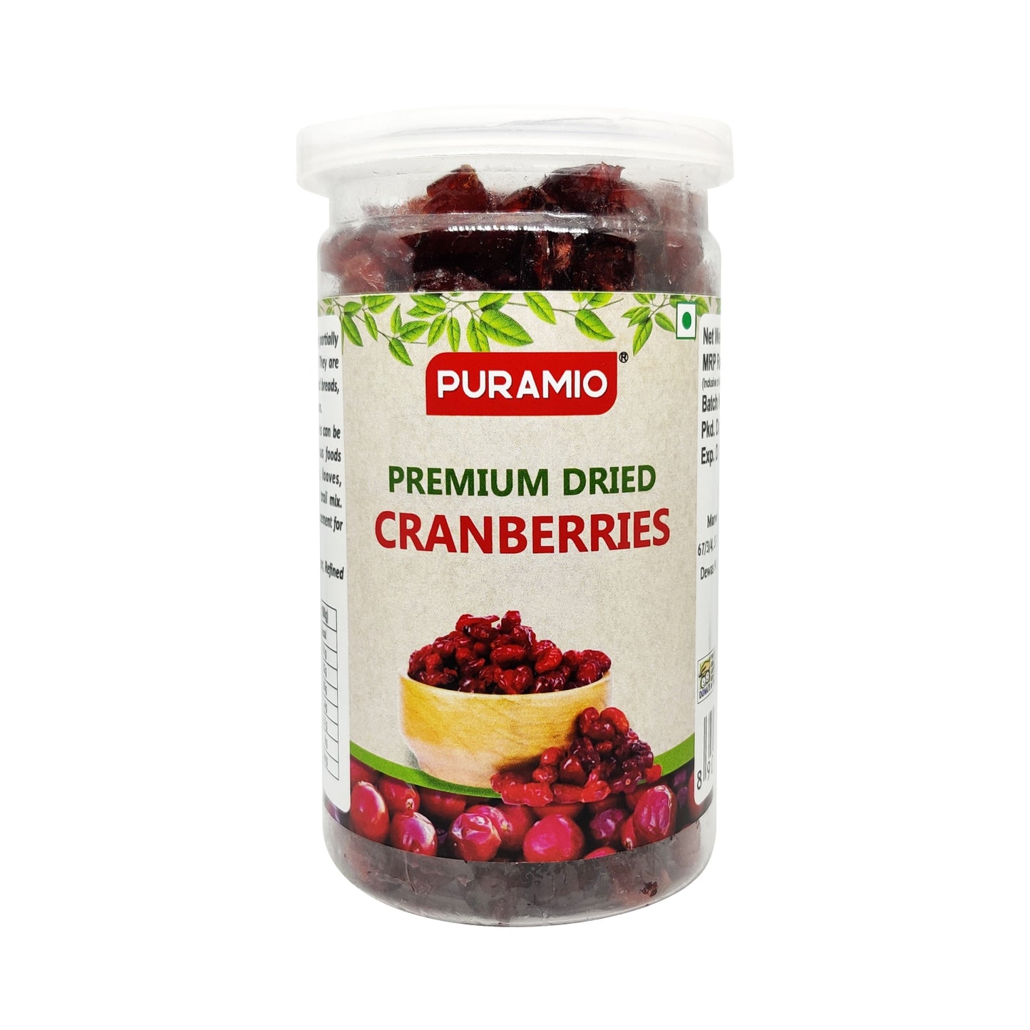 Puramio Premium Dried Cranberries [100% Natural]