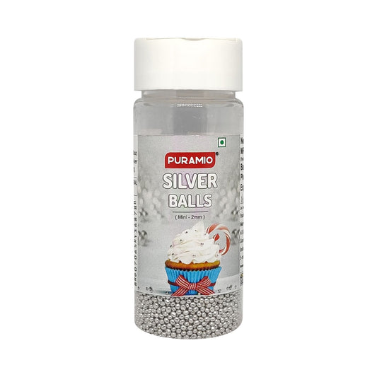 Puramio Silver Balls (2 mm) for Cake Decoration , 50g