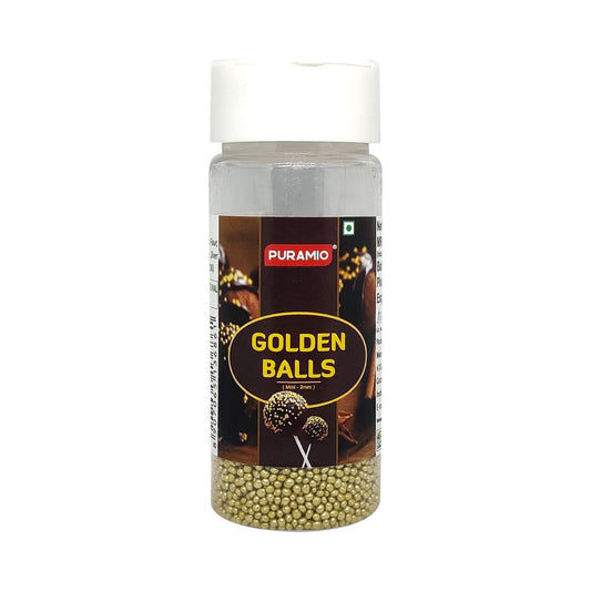 Puramio Golden Balls (2 mm) for Cake Decoration , 50g