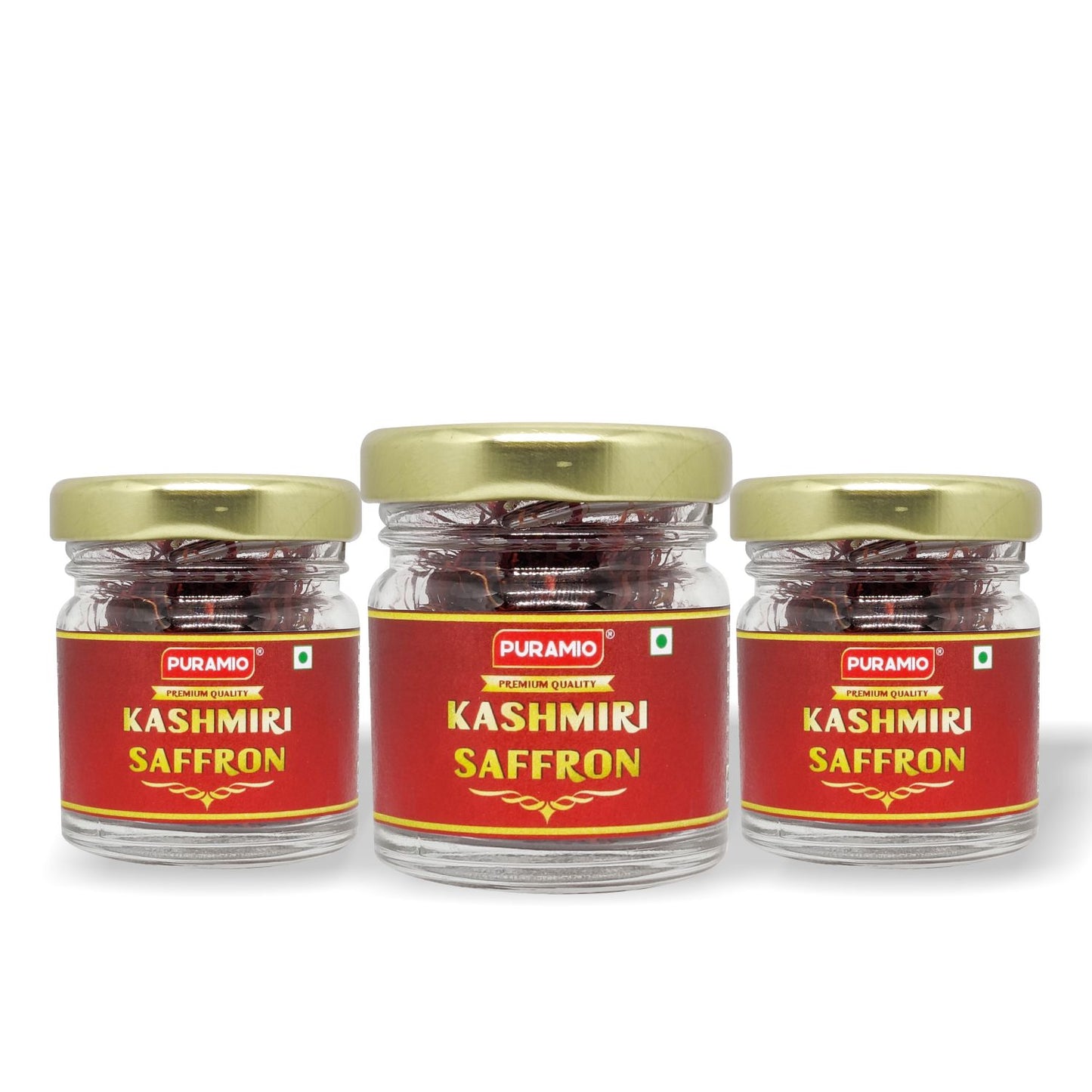 Puramio Kashmiri Saffron (Kesar) - Pure and Natural, (5g x 3= 15g)