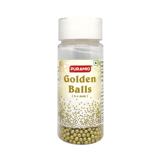 Puramio Golden Balls (3-4 mm) for Cake Decoration, 50g