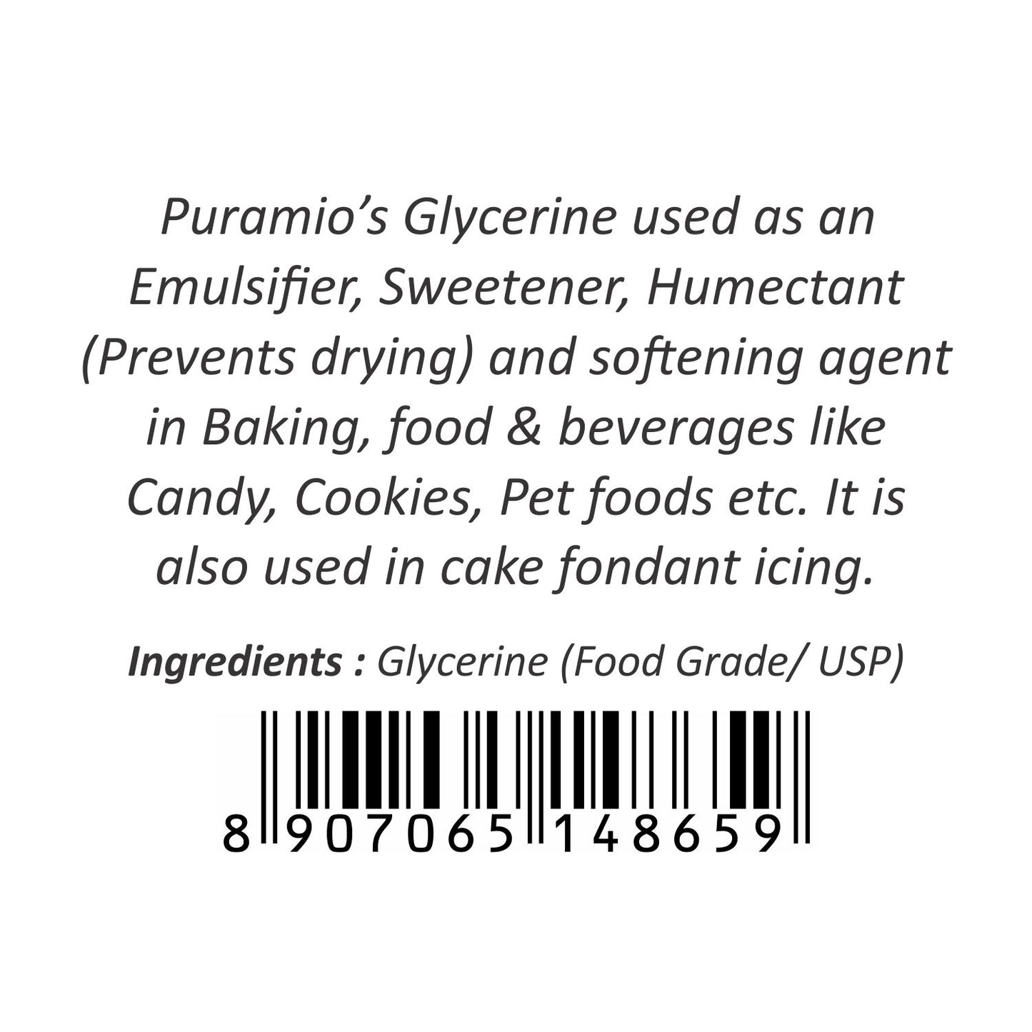 Puramio [100% Pure] Glycerine (Food Grade),